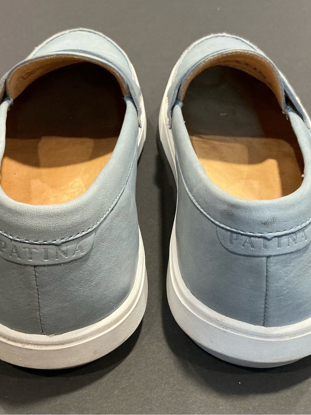 Portland Leather Patina Blue Leather Loafers Size 10.5 Fits 10 - Picture 2 of 11